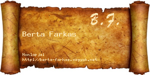 Berta Farkas névjegykártya